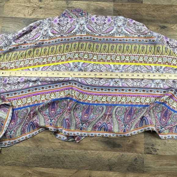 KAS New York Anthropologie XS/S Kimono Cardigan Paisley Shawl Flowy BOHO Wrap - Picture 7 of 7